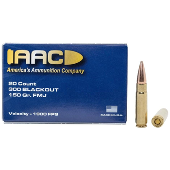 AAC 300 Blackout Ammo 150 Grain FMJ 20rd Box w/ JAG Head Stamp - $10.99 - $10.99