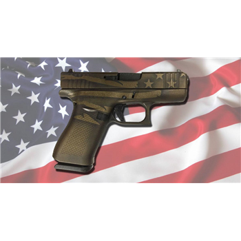 Glock 43X Brown Battleworn Flag 9mm 3.4" Barrel 10-Rounds - $474.99 (Grab A Quote) ($7.99 S/H on Firearms) - $474.99