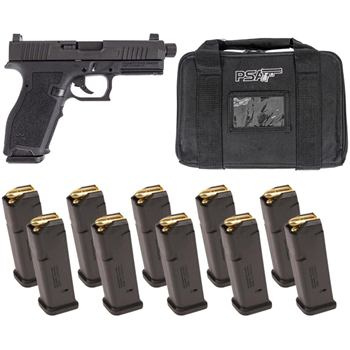 PSA Dagger Full Size-S , BLK/BLK DLC, RMR, Threaded Barrel, 1/3 Lower, Soft Case, With 10-17RD Mags - $419.99 - $419.99