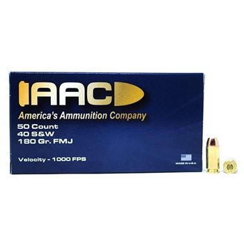 AAC .40 S&amp;W Ammo 180 Grain FMJ RNFP 50rd Box - $15.99 - $15.99