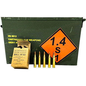 Indian Military Ordnance 55 gr FMJ M193 5.56 800 Rounds in M2A1 Ammo Can - $349.99 - $349.99