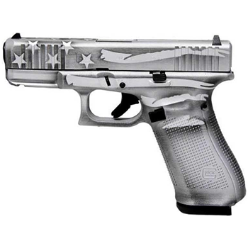 Glock G45 9mm Pistol 4.02" 17rd Battleship Gray Distressed Flag- PA455S204 - $539.99 - $539.99