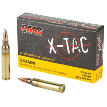 Pmc 556X X-Tac 5.56X45mm Nato 55 GR 3270 Fps Full Metal Jacket Boat-Tail (Fmjbt) 20rd - $8.95 w/code "556" - $8.95