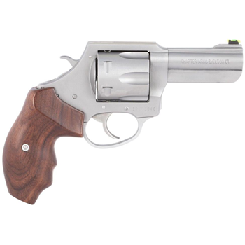 CHARTER ARMS Professional V 357 Mag 3" 6rd Revolver - Stainless w/ Contoured Walnut Grips - $437.99 (Free S/H on Firearms) - $437.99