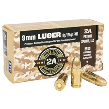 STV Technology Patriot Sport's 9mm 124 Grain Full Metal Jacket 50 Rounds - $12.39 - $12.39