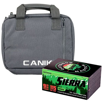  Sierra Outdoor Master 115 Grain JHP 9mm Ammo, 200rds &amp; Canik Double Pistol Case - $79.90 - $79.90