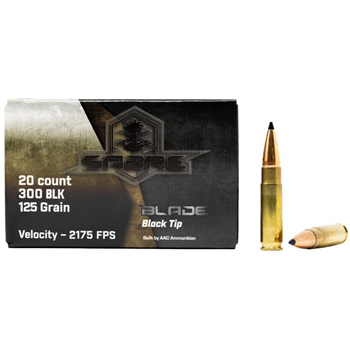  AAC "Sabre Blade Black Tip" 300 Blackout 125 Grain 20rd Box Ammunition - $11.99 - $11.99