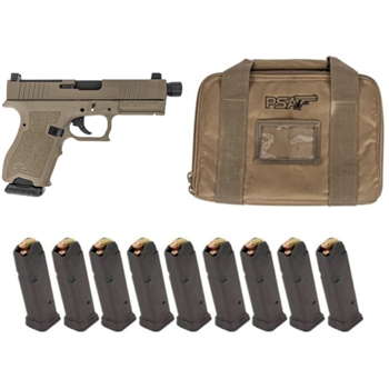 PSA Dagger Compact 9mm Pistol with Extreme Carry Cuts RMR With Threaded Barrel, Lower 1/3 Day Sights, &amp; 10 - 15RD Magazines &amp; Pistol Case FDE - $389.99 + Free Shipping - $389.99