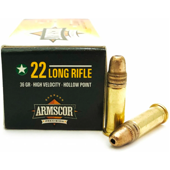 Armscor Precision .22LR Ammunition 36 Grain High Velocity Hollow Point 1247 fps 50 Rounds 50015 - $3.49 - $3.49