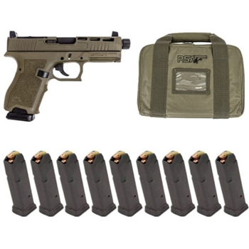 PSA Dagger Compact 9mm Pistol With SW2 RMR Rear Sight ECC Slide, SHDS &amp; Threaded Barrel, Sniper Green With 10 -15rd Magazines - $399.99 + Free Shipping - $399.99