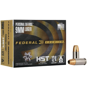 Federal HST 9mm 124gr JHP Law Enforcement Ammunition 50-Rounds - $29.98 - $29.98