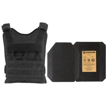 HighCom Armor BPC Series Rifle Armor Kit Plate Carrier w/Guardian AR1000 Steel Plates/10x12 Shooters Cut/10x12 Full Cut, Black, One Size - $232.05 (Free S/H over $49 + Get 2% back from your order in OP Bucks) - $232.05