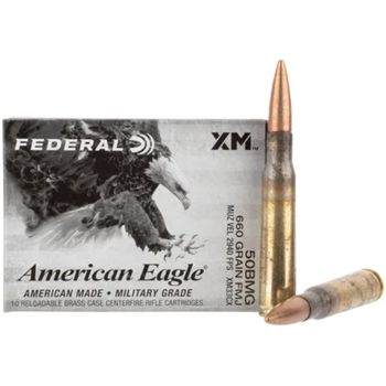 Federal American Eagle .50 BMG 660gr Full Metal Jacket Box of 10 - $39.98 - $39.98