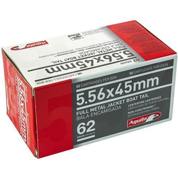 Aguila 5.56mm Ammo 62 Grain Full Metal Jacket 50 rounds - $25.99 ($9.99 S/H on Firearms) - $25.99