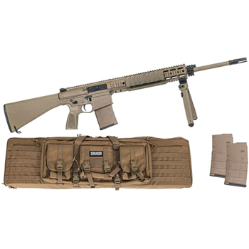 PSA Sabre AR-10 Rifle Billet 20" 6.5 Creedmoor Rifle w/ 12.5" Quad Rail, A1 Stock, Magpul Bi-Pod, 3 Mags, &amp; Sabre Bag, FDE - $1499.99 - $1,499.99