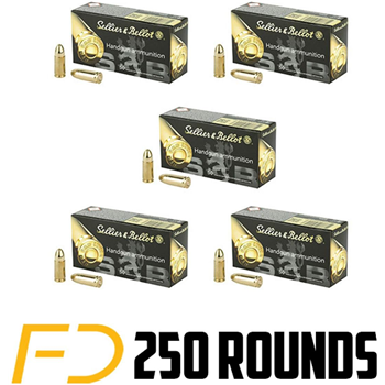 Sellier &amp; Bellot SB9B Handgun 9mm 124 gr Full Metal Jacket (FMJ) 250 rnd pack (5 boxes) - $63.45 - $63.45