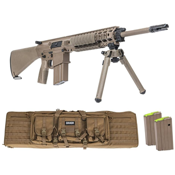 PSA Sabre AR-10 Rifle Billet 20" .308 Rifle w/ 12.5" Quad Rail, A1 Stock, Magpul Bi-Pod, 3 Mags, &amp; Sabre Bag, FDE - $1499.99 - $1,499.99