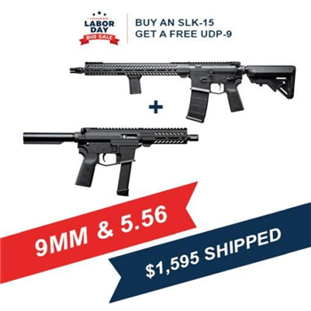 BOGO - Buy an SLK-15 Rifle and Get a UDP-9 Pistol Free - BLK/FDE - $1595 - $1,595.00