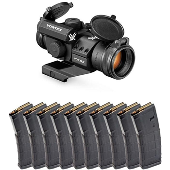 Vortex Strikefire II 4MOA Red/green Dot &amp; 10 MAGPUL Gen2 PMAG 30RD 5.56x45 Magazines - $199.99 + Free Shipping - $199.99