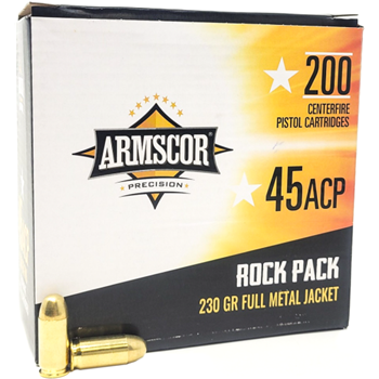 Armscor Precision 45 ACP 230GR FMJ Ammo ROCK PACK - 800 round case - 50093 case - $299.99 (Free S/H over $175) - $299.99