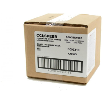 CCI 9MM 115gr FMJ 1,000 Rounds Bulk Pack - CC5000BK1000 - $249.99 + Free S/H w/code "FS230825" - $249.99