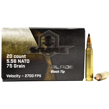 AAC "Sabre Blade Black Tip" 5.56 NATO 75 Grain 20rd Box Ammunition - $10.99 - $10.99