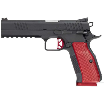 Dan Wesson DWX 9mm 4.95" Barrel 19+1 Rnd Black Picatinny Rail Frame Serrated Slide Red Aluminum Grips - $1799.99 - $1,799.99