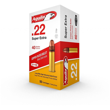 Aguila Super Extra High Velocity Brass .22 LR 40 Grain 50-Rounds CPSP - $2.99 ($12.99 flat rate S/H) - $2.99