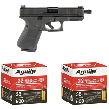 Glock 44 .22LR Threaded Barrel Pistol &amp; 1,000rds Of Aguila Super HP .22LR Ammo - $399.99 - $399.99