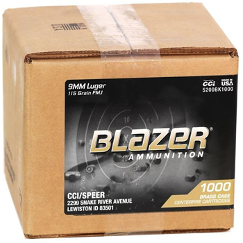 CCI Blazer 9mm Ammo 115 Grain FMJ 1000rd Case - $249.99 - $249.99