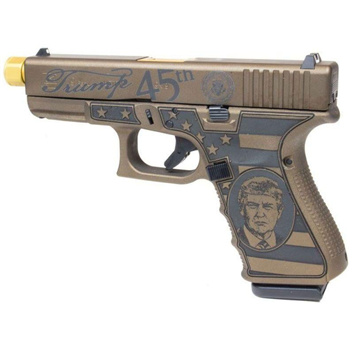 Glock 19 Trump Threaded Barrel 9mm Pistol, Burnt Bronze - PI19502T - $749.99 - $749.99