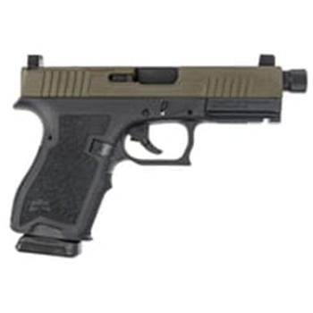 PSA Dagger Compact 9mm Pistol With Extreme Carry Cuts RMR Slide, Ameriglo Lower 1/3 Co-Witness Sights, &amp; Threaded Barrel - 2-Tone Sniper Green With PSA Soft Case - $359.99 - $359.99