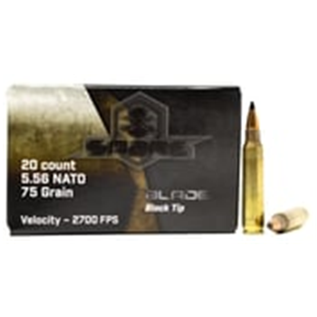 AAC "Sabre Blade Black Tip" 5.56 NATO 75 Grain 20rd Box Ammunition - $10.99 - $10.99