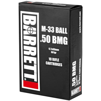 Barrett M-33 Ball Brass .50 BMG 661-Grain 10-Rounds FMJ - $54.79 ($9.99 S/H on Firearms) - $54.79