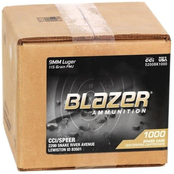 CCI Blazer 9mm Ammo 115 Grain FMJ 1000rd Case - $239.99 - $239.99