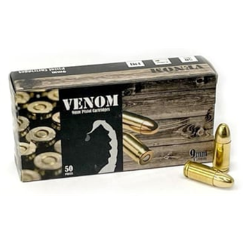 Venom 9mm 115 Grain Full Metal Jacket Centerfire Pistol Ammo, 50 Rounds, Venom9mm115 - $13.99 (Free S/H over $49 + Get 2% back from your order in OP Bucks) - $13.99