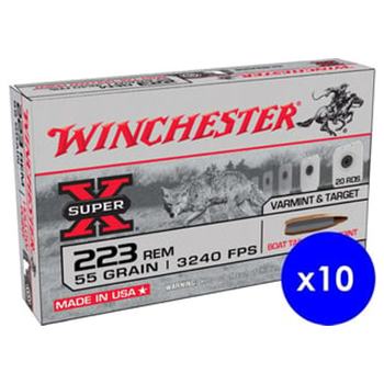 Winchester Super X .223 Remington, 55 Grain, Boat Tail Hollow Point BTHP, Brass Cased, Centerfire Rifle Ammo, 200 Rounds - $136.90 (Free S/H over $49 + Get 2% back from your order in OP Bucks) - $136.90