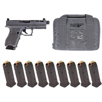 PSA Dagger Compact 9mm Pistol With SW2 RMR Rear Sight ECC Slide, SHDS &amp; Threaded Barrel, Gray/Gray Frame With 10 -15rd Magazines - $399.99 + Free Shipping - $399.99