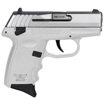 SCCY CPX-3 .380 ACP, 3.10" Barrel White Finish Frame, Stainless Steel, No Manual Thumb Safety, 10rd - $205.16 - $205.16