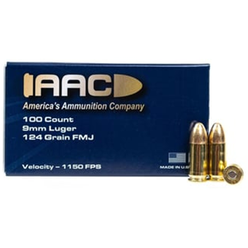 AAC 9mm Ammo 124 Grain FMJ 100rd Box - $25.99 - $25.99