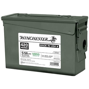 WINCHESTER AMMO 5.56 M855 62Gr FMJ - 420rd Ammo Can / StripperClip - $319.99 + $12.99 Flat Rate Shipping