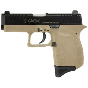 Diamondback DB9 9mm Pistol, 3" Barrel, Fixed Sights, Flat Dark Earth, Black - DB0200P061 - $179.99 + Free Shipping - $179.99