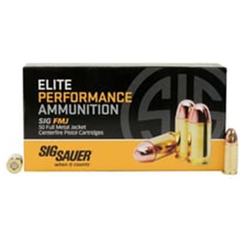 Sig Sauer Elite Ball 9mm Luger 147 grain Full Metal Jacket Brass Cased 50 rounds - $20.44 (Free S/H over $49 + Get 2% back from your order in OP Bucks) - $20.44