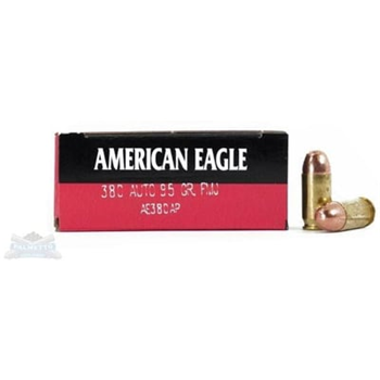 American Eagle 380 Auto/ACP 95gr Fmj Ammunition 50rds - $16.99 - $16.99