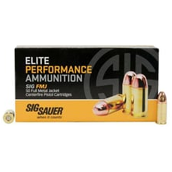 Sig Sauer Elite Ball 9mm Luger 147 grain Full Metal Jacket Brass Cased 50 rounds - $20.44 (Free S/H over $49 + Get 2% back from your order in OP Bucks) - $20.44