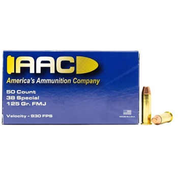 AAC 38 Special Ammo 125gr FMJ 50rd Box - $20.99