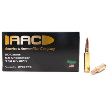 AAC 6.5 Creedmoor Ammo 140 Grain Sierra Matchking HPBT 20rd Box - $21.99 - $21.99