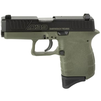 Diamondback DB9 9mm Pistol, 3" Barrel, Fixed Sights, OD Green, Black - DB0200P101 - $179.99 - $179.99