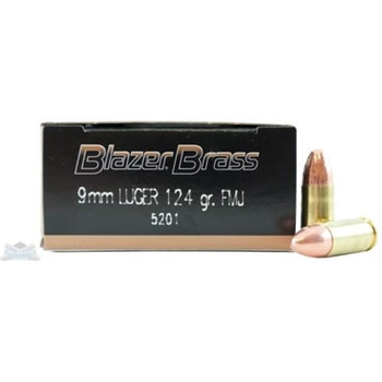 CCI Blazer Brass 9mm 124gr FMJ Ammunition 50rds - 5201 - $12.99 - $12.99