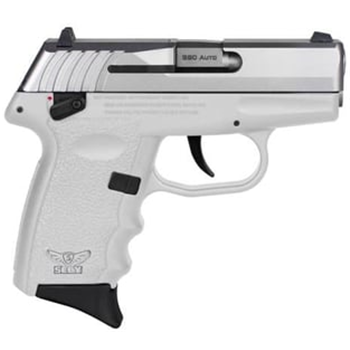 SCCY CPX-3 .380 ACP, 3.10" Barrel White Finish Frame, Stainless Steel, No Manual Thumb Safety, 10rd - $205.16 - $205.16